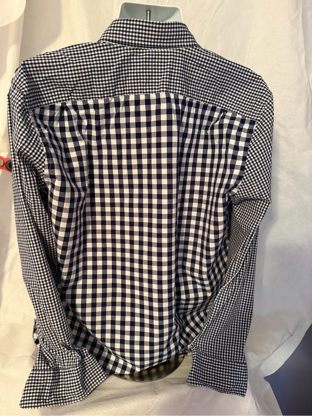 J. Crew Men's Navy and White Mixed Gingham Button-Down Shirt